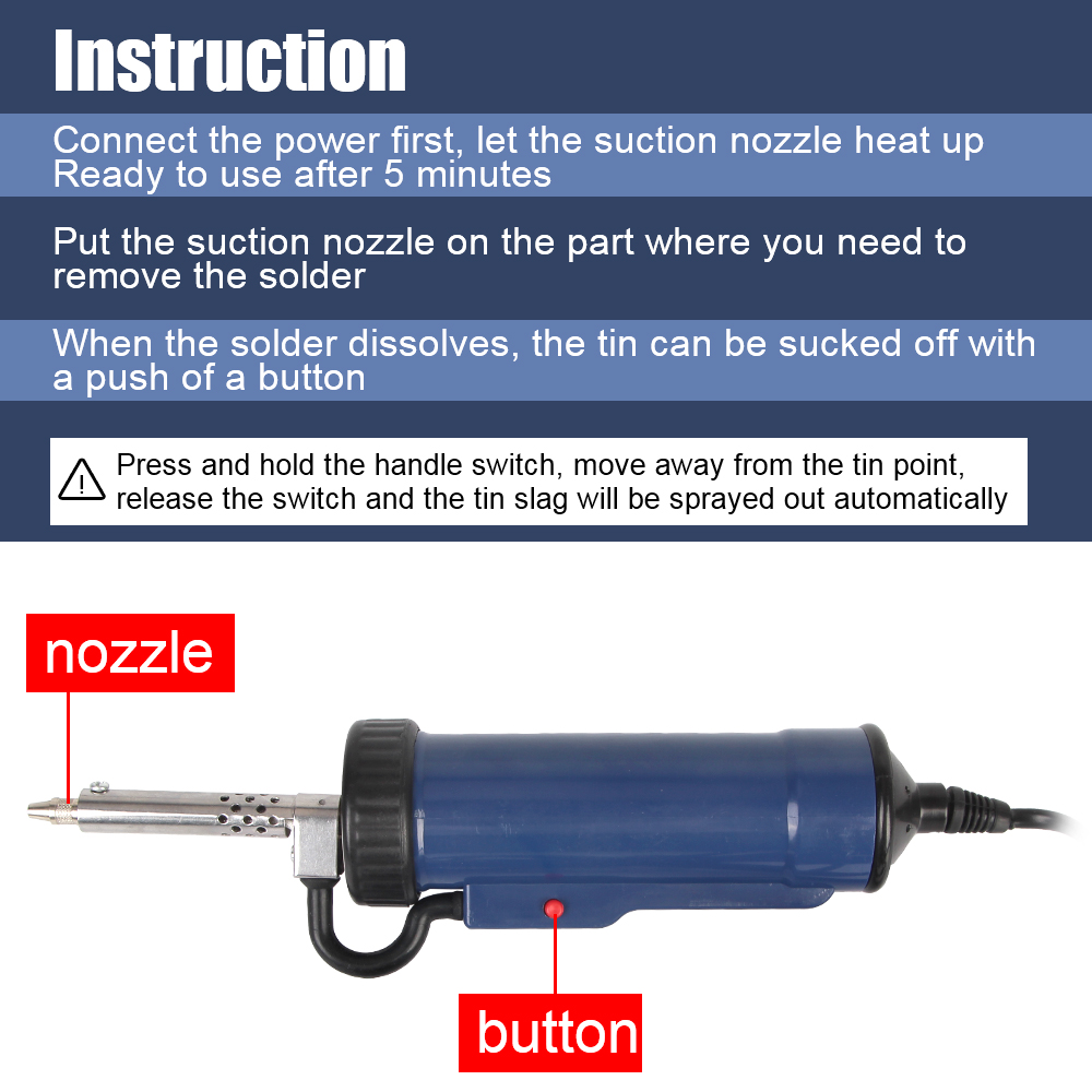 Rimuovere la pompa con 3 ugell - Desoldering Pump Electric Vacuum Station recensione e prezzo